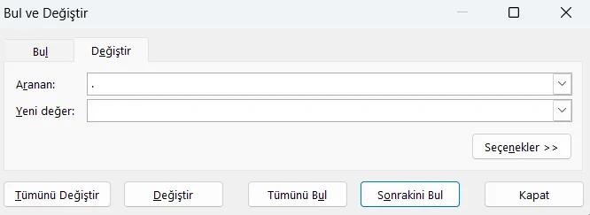 Excel Ortamında Veri Temizleme